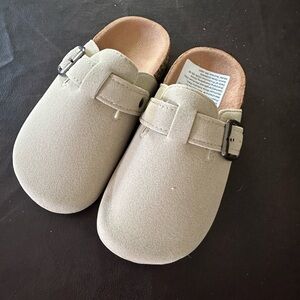 Kids Beige Buckle Slip-On Shoes